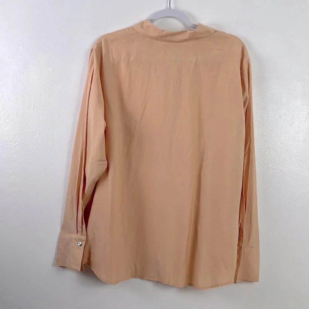 Lord & Taylor Peach Button-Down Long Sleeve Shirt - Picture 2 of 6